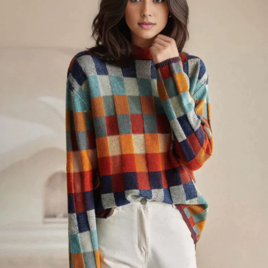 Cashmere Luxe Patchwork Turtleneck